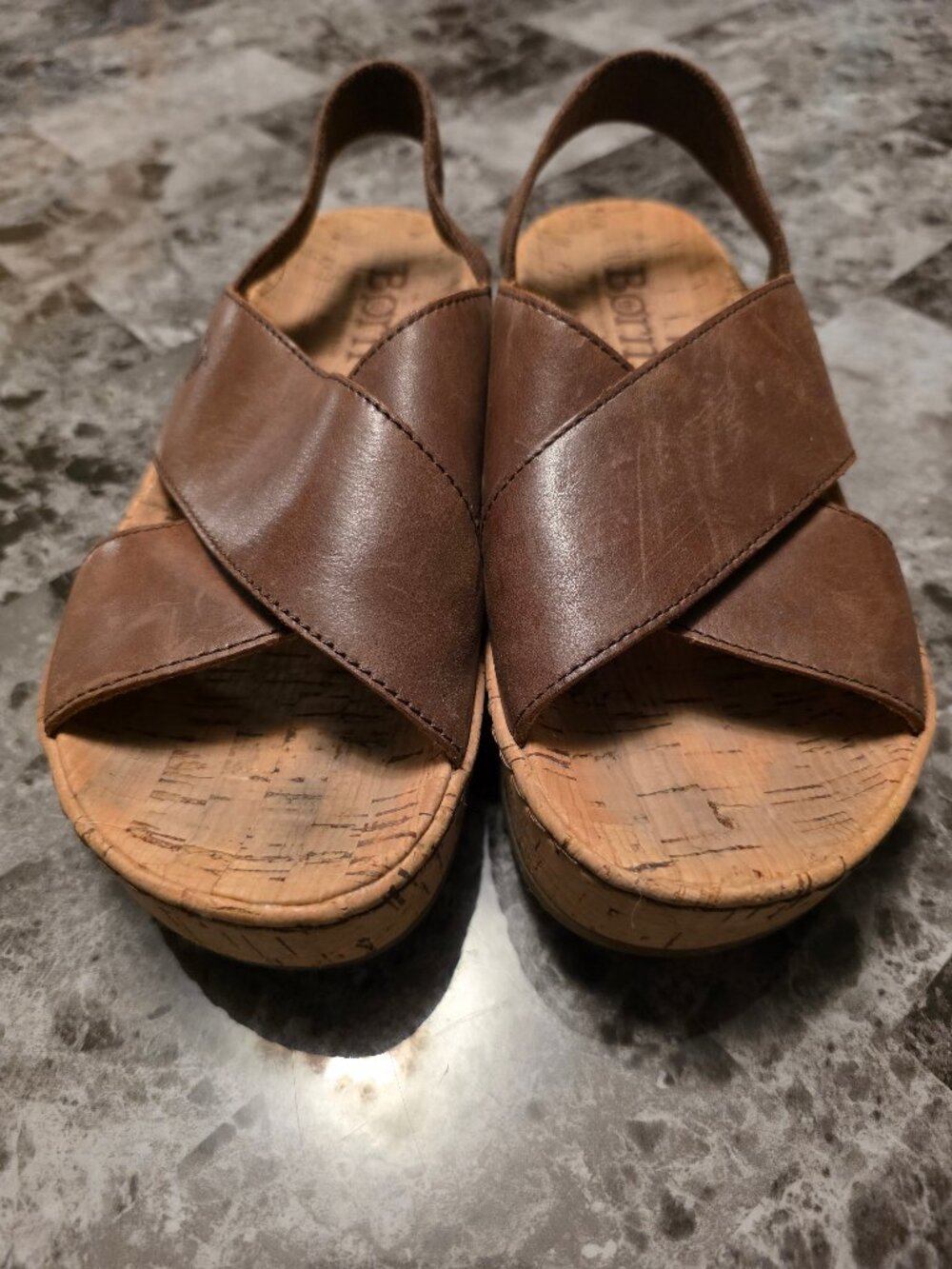 Børn Women's Sandra Leather Sandals in the Dark Brown/Nut